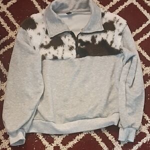 SHEIN Gray and Brown Women's Sweater